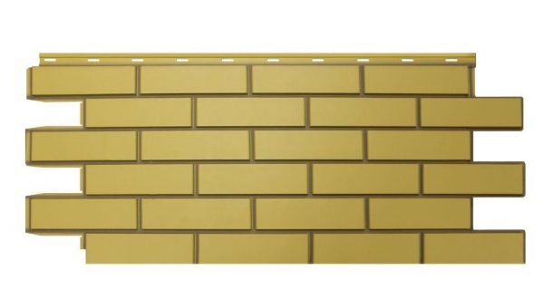 Фасадная панель «Гладкий кирпич», 463х1117 мм - Желтый